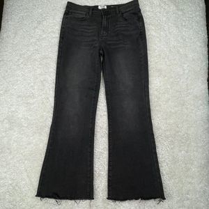 Kensie Women's High Rise Black Washed Flared Jeans